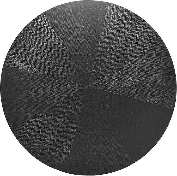 Soohow 47.2'' Solid Wood Round Dining Table for 4-6 People,Kitchen Table Round Wood Dining Table with Intersecting Pedestal Base,Black - LeafyLoom