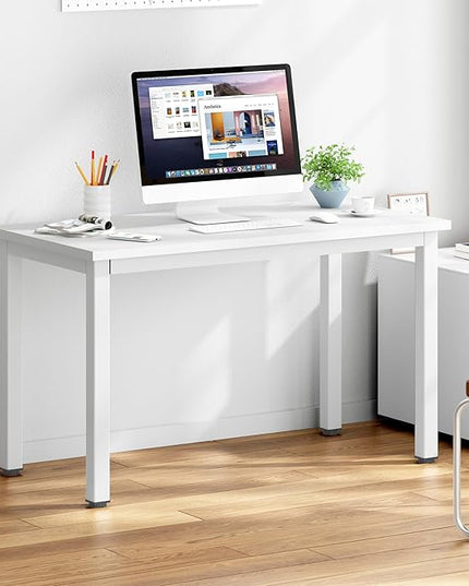 DlandHome 39 inches Small Computer Desk for Home Office Activity Table Writing Table for Small Spaces Study Table Student Laptop Desk White DND-AC3DW-100 - LeafyLoom