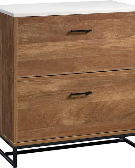Sauder Tremont Row Lateral File, L: 15.71" x W: 27.95" x H: 29.53", Sindoori Mango - LeafyLoom