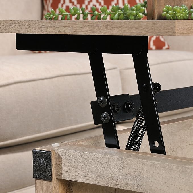 Sauder Carson Forge Lift Top Coffee Table, Lintel Oak finish - LeafyLoom