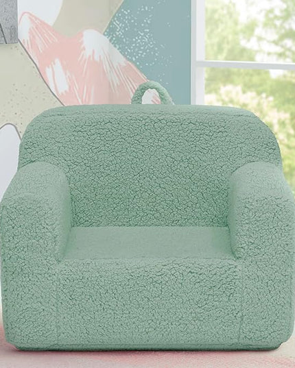 Delta Children Cozee Sherpa Chair, Sage - LeafyLoom