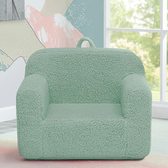Delta Children Cozee Sherpa Chair, Sage - LeafyLoom