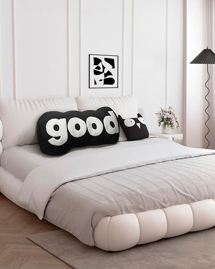 Johnear Headboard Pillow Black Plush Reading Pillow Back Support Pillow for Bed Sitting Up Adult Daybed Sofa College Dorm Bed Headboard Backrest Cushion Bolster Throw Pillow Body Pillow Twin - LeafyLoom