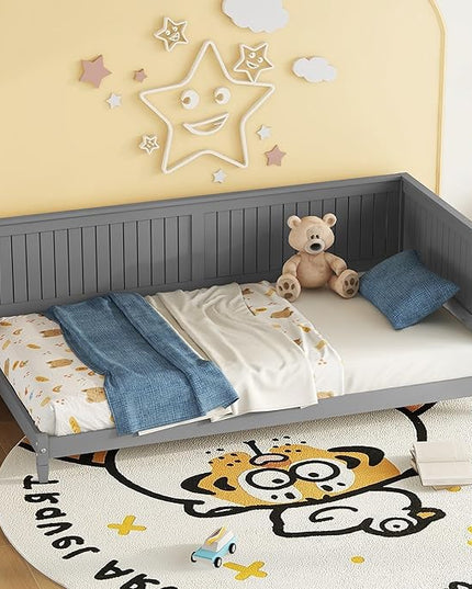 Bellemave Twin Size Wood Daybed, Wood DayBed Sofa Bed Frame for Living Room Bedroom,Solid Wood Daybed Twin Size Sofa Bed Frame with Wood Slat Support,No Box Spring Needed,Gray - LeafyLoom