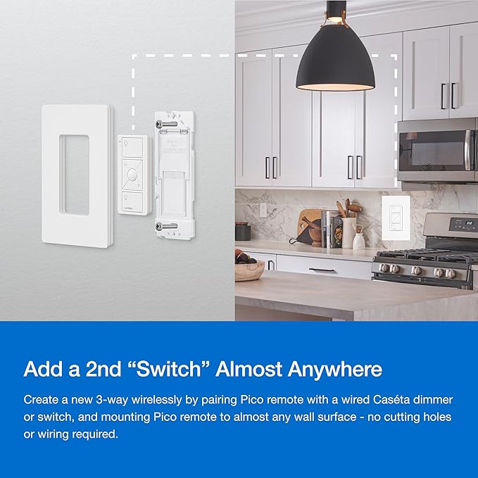 Lutron Caseta Original Smart Dimmer Switch Kit, 2 Dimmer Switches, 2 Wall Plates, 2 Remotes, 2 Pedestals, and Smart Hub, Works with Alexa, Apple Home, Google Home, 3Way, 150W, No Neutral, P-BDG-PKG2W Lutron