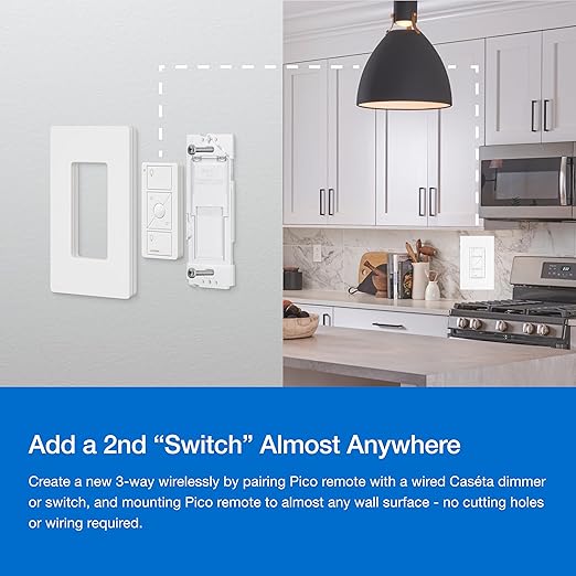 Lutron Caseta Original Smart Dimmer Switch Kit, 2 Dimmer Switches, 2 Wall Plates, 2 Pico Remotes, and Smart Hub, Works with Alexa, Apple Home, Google Home, 3 Way, 150W, No Neutral, P-BDG-PKG2W-A Lutron