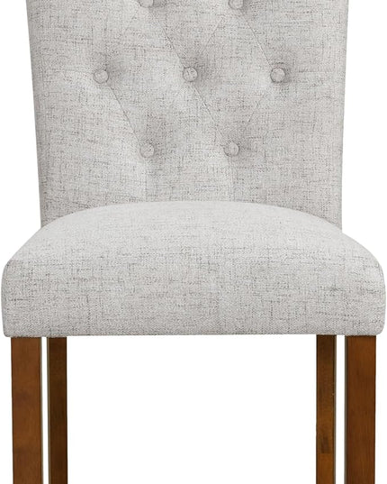 HomePop Classic Parsons Dining Chairs, Pack of 2, Neutral Textured Solid Woven - LeafyLoom