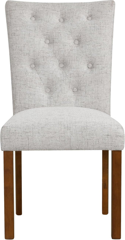 HomePop Classic Parsons Dining Chairs, Pack of 2, Neutral Textured Solid Woven - LeafyLoom