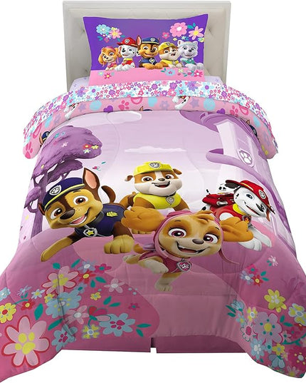 Paw Patrol Girls Kids Bedding Super Soft Comforter and Sheet Set, (4 Piece) Twin Size, (Official) Nickelodeon Product By Franco - LeafyLoom