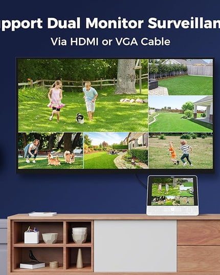 【12’’ Monitor + Human Tracking】 Hiseeu 4K PoE Security Camera System, 6Pcs 5MP PoE PTZ Security Cameras, All-in-One Monitor, 2-Way Audio, Remote Access, 8MP 16 Channel PoE NVR, Home CCTV Surveillance Hiseeu