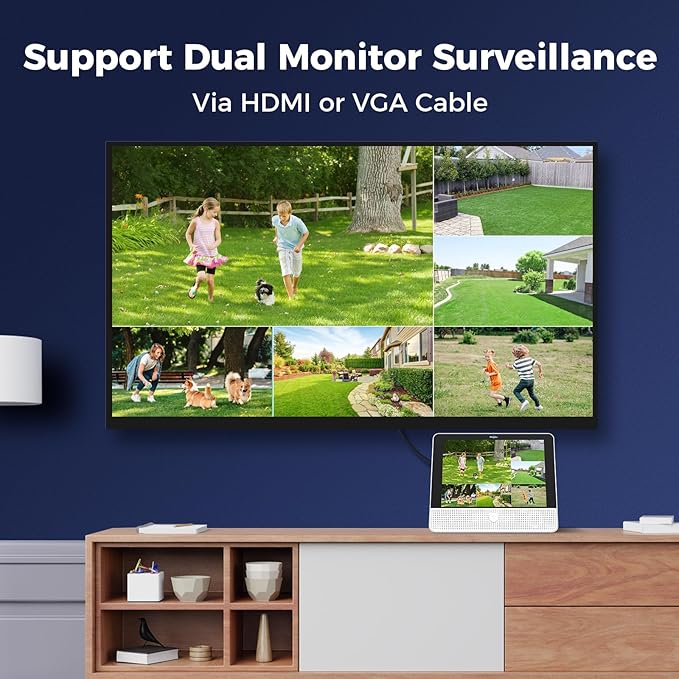 【12’’ Monitor + Human Tracking】 Hiseeu 4K PoE Security Camera System, 6Pcs 5MP PoE PTZ Security Cameras, All-in-One Monitor, 2-Way Audio, Remote Access, 8MP 16 Channel PoE NVR, Home CCTV Surveillance Hiseeu