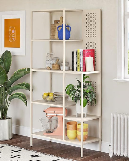 Mr. Kate Annie Metal Bookcase, Parchment - LeafyLoom