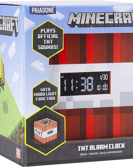 Paladone Minecraft TNT Alarm Clock, Multicolored, One Size - LeafyLoom