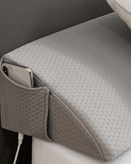 Bed Wedge Pillow for Headboard, King Size Headboard Pillow, Bed Gap Filler Close Gap (0-8") Between Mattress and Headboard (King) - LeafyLoom