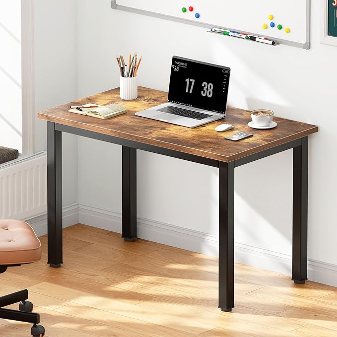 DlandHome 31.5 Inches Small Computer Desk for Home Office Table Writing Table for Small Spaces Study Table Laptop Desk (Retro) - LeafyLoom