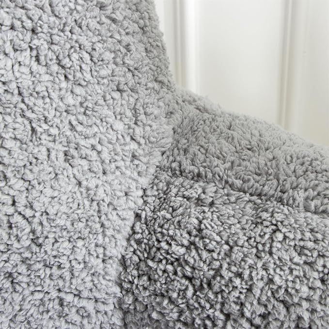 Aimuan Reading Pillow Bed Rest Wedge Large Adult Backrest Pillow with Arms Back Support for Sitting Up in Bed Cushion Incline Rest Sleeping Snoring Pillow,Sherpa Grey Standard - LeafyLoom