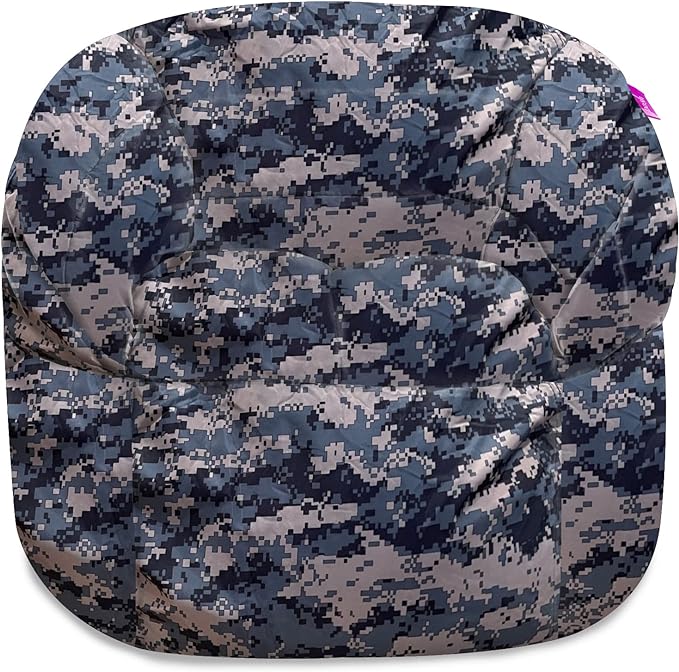 Posh Creations Structured Comfy Bean Bag Chair for Gaming, Reading and Watching TV, Sonoma Lounge, Nylon - Camo Digital - LeafyLoom