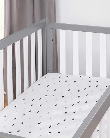 Carter's by DaVinci Colby 4-in-1 Low-Profile Convertible Crib in Grey and White, Greenguard Gold Certified - LeafyLoom