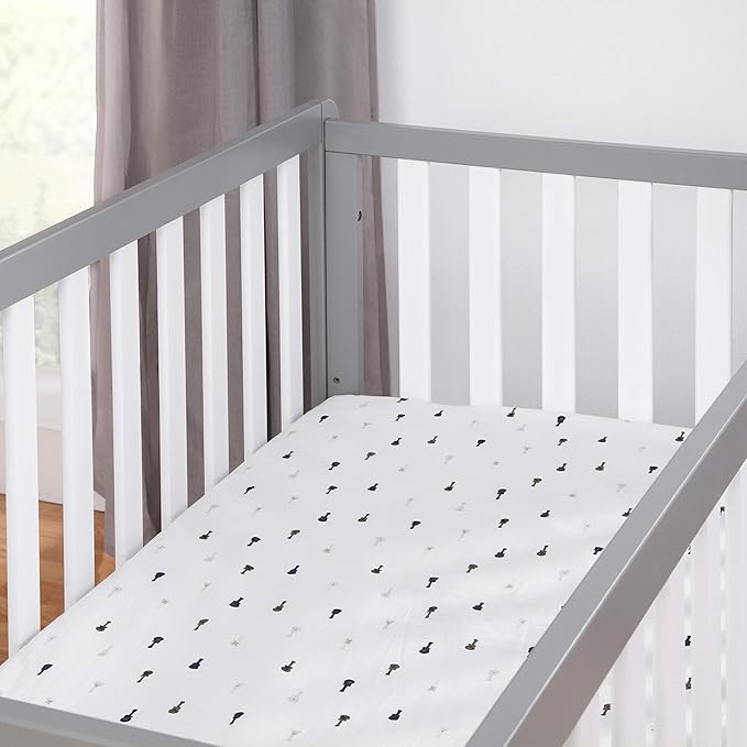 Carter's by DaVinci Colby 4-in-1 Low-Profile Convertible Crib in Grey and White, Greenguard Gold Certified - LeafyLoom