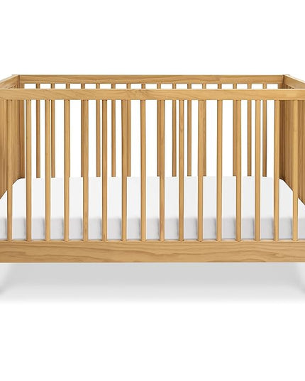DaVinci Birdie 3-in-1 Convertible Crib, Honey, Easy Assemble, Greenguard Gold Certified - LeafyLoom