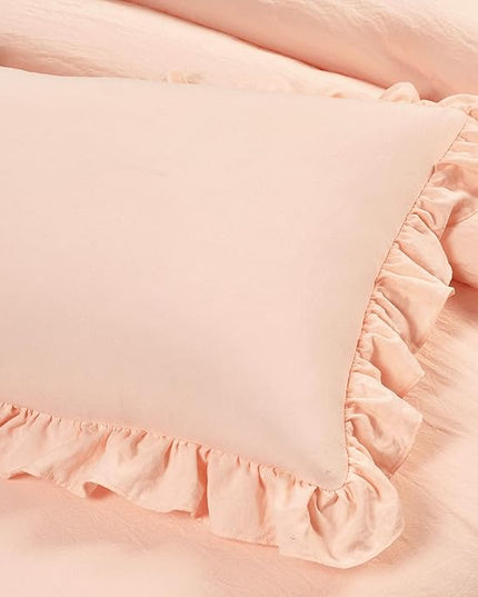 Lush Decor Reyna Ruffle Daybed Set - 6 Piece Cozy Ruffled Bedding Set - Timeless Elegance and Comfort - 68" W x 92" L, Blush - LeafyLoom