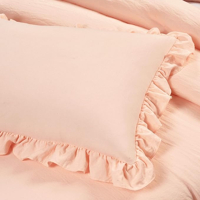 Lush Decor Reyna Ruffle Daybed Set - 6 Piece Cozy Ruffled Bedding Set - Timeless Elegance and Comfort - 68" W x 92" L, Blush - LeafyLoom