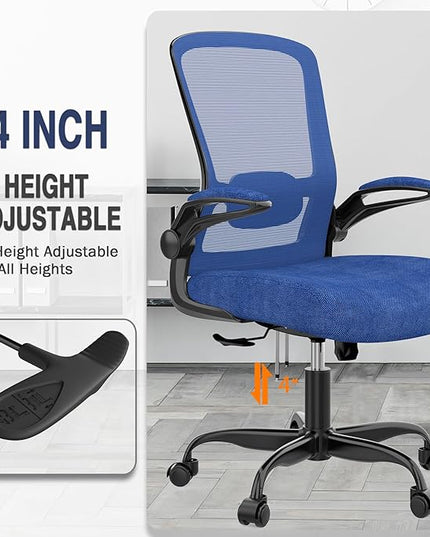 Office Chair, Ergonomic Desk Chair with Adjustable Lumbar Support, High Back Mesh Computer Chair with Flip-up Armrests-BIFMA Passed Task Chairs, Executive Chair for Home Office - LeafyLoom