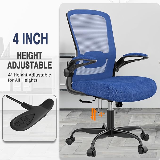 Office Chair, Ergonomic Desk Chair with Adjustable Lumbar Support, High Back Mesh Computer Chair with Flip-up Armrests-BIFMA Passed Task Chairs, Executive Chair for Home Office - LeafyLoom