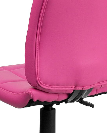 Flash Furniture Clayton Mid-Back Pink Quilted Vinyl Swivel Task Office Chair - LeafyLoom