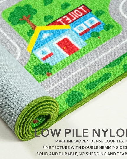 Kids Carpet Playmat Car Play Rug City Life Traffic Road Kids Rug 5' x 6'6" Large Children Educational & Game Area Rug for Toddler Boys Bedroom Playroom Classroom - LeafyLoom