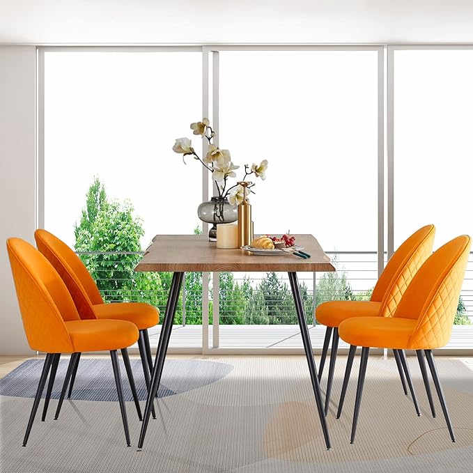 NicBex Haerin-SD-00329-LWJ Dining Chairs, 21.3"x20.5"x33.1", Orange - LeafyLoom