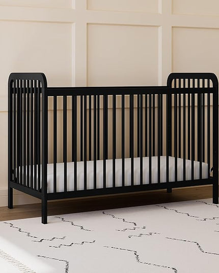 Storkcraft Pasadena 3-in-1 Convertible Crib (Black) – GREENGUARD Gold Certified, Converts to Daybed and Toddler Bed, Fits Standard Full-Size Crib Mattress, Adjustable Mattress Height - LeafyLoom