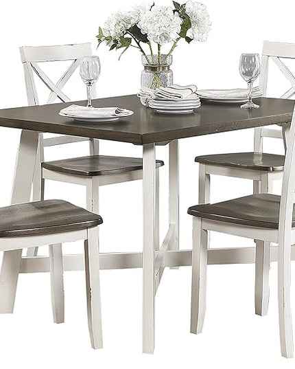 NicBex Dining Table Set for 4 Corner Dining Table Set Modern Farmhouse Style 5 Piece Pack Dinette Set for Breakfast Nook, Living Room, Easy Assembly, Multicolor - LeafyLoom