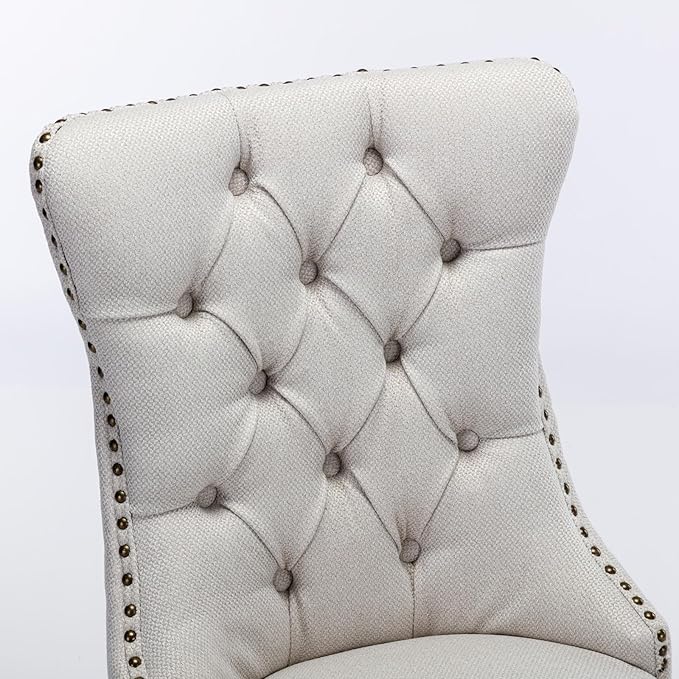NicBex Haerin-SD-00110-LWJ Dining Chairs, 25.5"x19.7"x37.4", Natural Beige - LeafyLoom