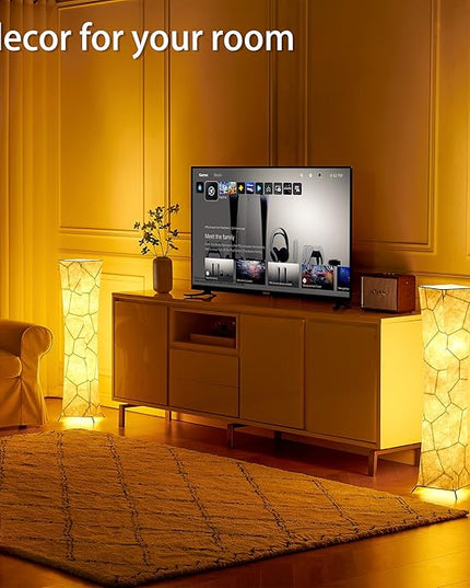 chiphy Floor Lamp, 39" Tall Standing Lamp, 3 Levels Adjustable Brightness LED Bulbs, Column Floor Light, Marble Gradient Fabric Lampshade, Home Decor for Living Room, Bedroom, Kids Room - LeafyLoom