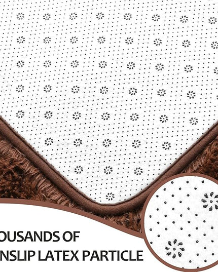 4x6 Large Area Rugs for Living Room, Super Soft Fluffy Modern Bedroom Rug, Brown Coffee Indoor Shag Fuzzy Carpets for Girls Kids Nursery Room Home Decor - LeafyLoom