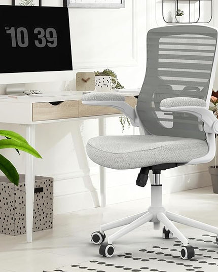 Office Chair, High Back Desk Chair with Adjustable Lumbar Support, Ergonomic Mesh Computer Chair with Premium Cold-Cured Cushion, Height Liftable Swivel Chair for Home Office - LeafyLoom