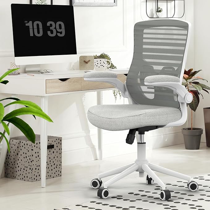 Office Chair, High Back Desk Chair with Adjustable Lumbar Support, Ergonomic Mesh Computer Chair with Premium Cold-Cured Cushion, Height Liftable Swivel Chair for Home Office - LeafyLoom