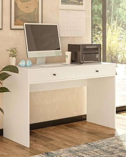 Ameriwood Home The Loft 2 Drawer Desk, White - LeafyLoom
