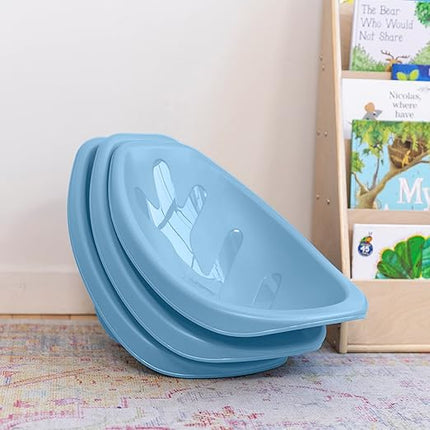 ECR4Kids Leaf Floor Seat, Rocker Chair, Powder Blue, 6-Piece - LeafyLoom