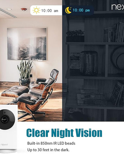 UGOHO.ME 1080P Pan/Tilt/Zoom Indoor Smart Camera Wi-Fi Viewing for Baby, Elderly, Pet, with Night Vision, Motion Detection and 2-Way Audio (86336), White, 3.36 x 1.92 x 1.86 inches NexHT