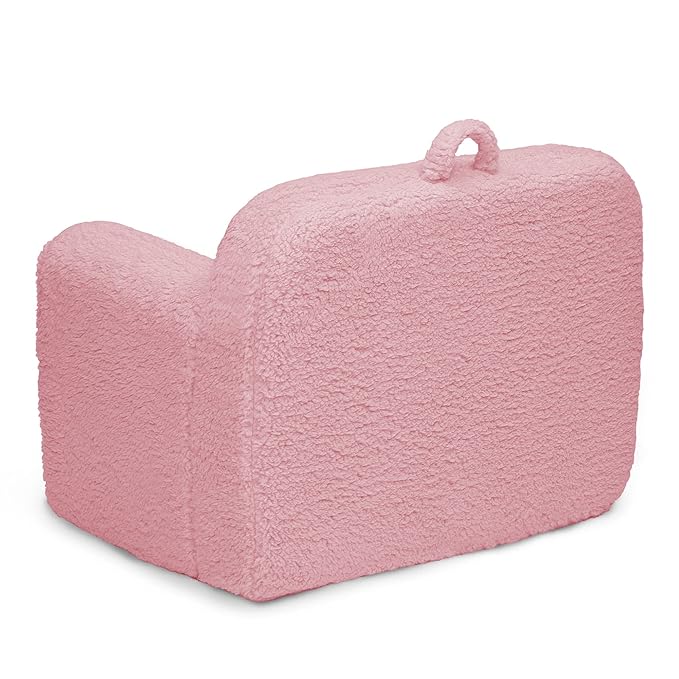 Delta Children Cozee Sherpa Chair, Pink - LeafyLoom