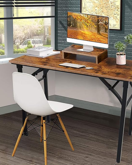 TEMI Foldable Desks for Small Spaces - Quick and Easy Setup Portable Desk. Folding Table for Office, Bedroom, or Outdoor Activities. Small Foldable Desk Functions, as a Computer Table and Study Desk - LeafyLoom