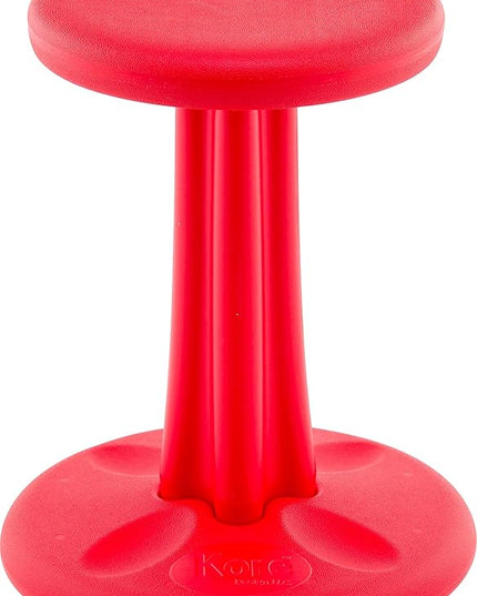 Kore Kids Junior Wobble Chair - Flexible Seating Stool for Classroom, Elementary School, ADD/ADHD - Made in The USA - Junior- Age 8-9, Grade 3-4, Red (16in) - LeafyLoom