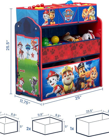 Delta Children Design & Store 6 Bin Toy Storage Organizer, Nick Jr. PAW Patrol - LeafyLoom