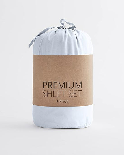 Linen Market Bed Sheets for Queen Size Bed (Light Blue) - Sleep Better Than Ever with These Soft and Cooling Queen Sheets - Deep Pocket Fits 16" Thick Beds - 4 Piece Queen Sheet Set - LeafyLoom