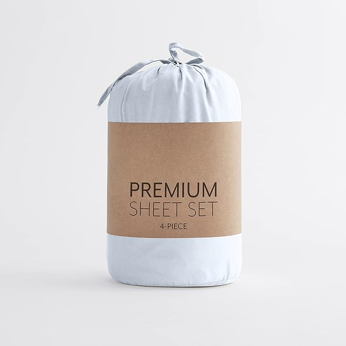Linen Market Bed Sheets for Queen Size Bed (Light Blue) - Sleep Better Than Ever with These Soft and Cooling Queen Sheets - Deep Pocket Fits 16" Thick Beds - 4 Piece Queen Sheet Set - LeafyLoom