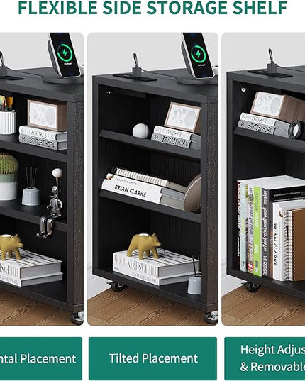 YITAHOME 3 Drawer File Cabinet with Charging Station, Home Office Furniture, Black - LeafyLoom