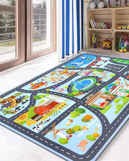 HEBE Kids Play Rug 3'4"x5' ABC Alphabet Numbers Shapes Educational Kid Area Rug Washable Baby Crawling Mat Non Slip Kid Play Mat Carpet for Girl Boy Bedroom Playroom - LeafyLoom