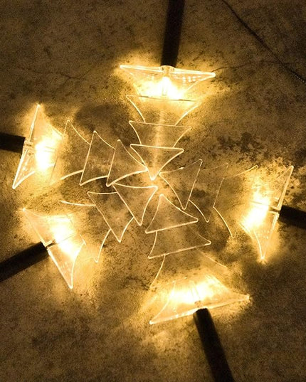 BRIGHTDECK Solar Christmas Pathway Lights Outdoor Decorations, Xmas Tree Lights Waterproof Led Garden Stake Lights for Walkway Yard Lawn Porch Holiday Decor 5-Pack (Xmas Tree Lights) BRIGHTDECK